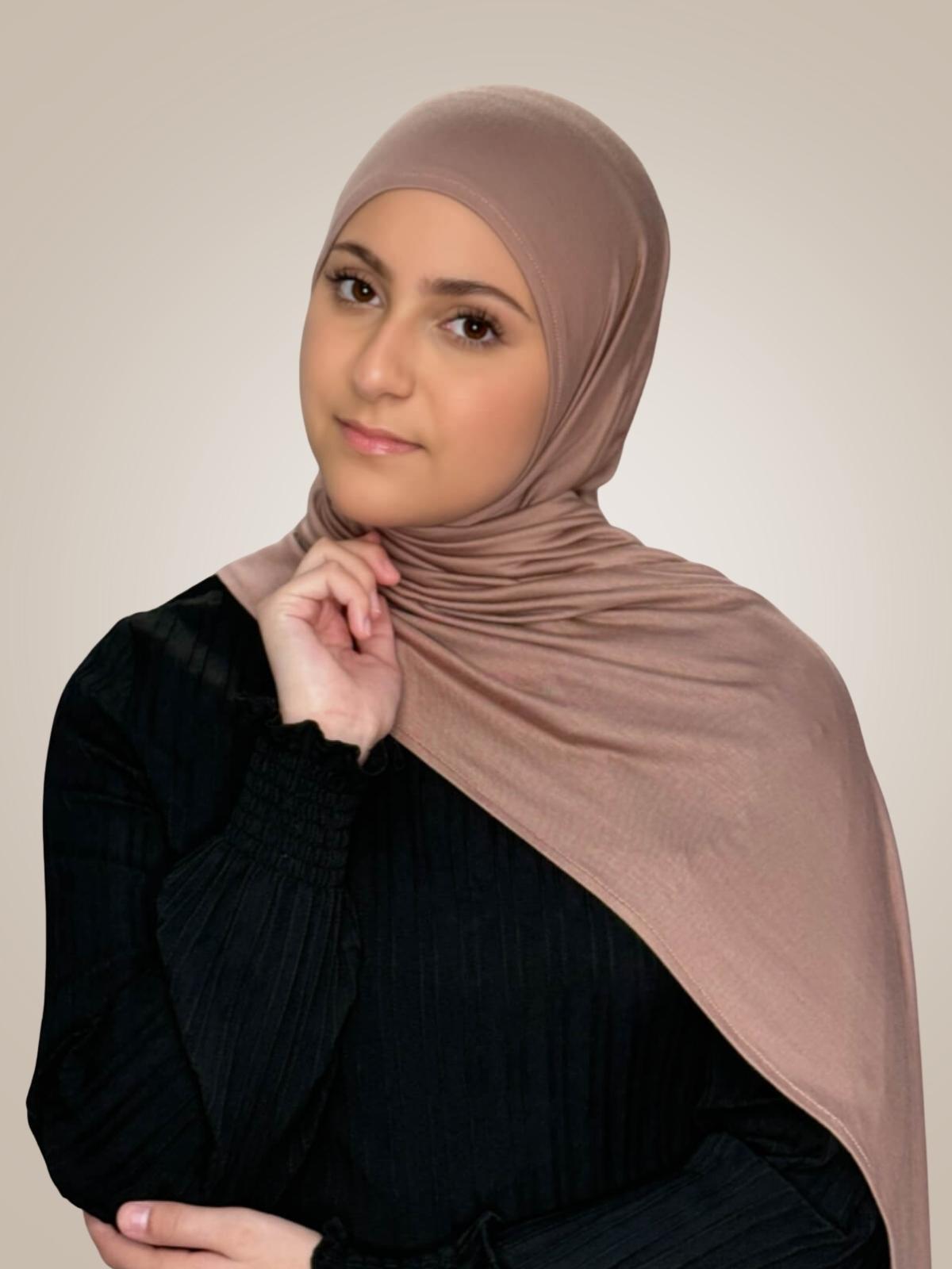 Modish Girl Pre-Sewn Jersey hijab-Pale Taupe
