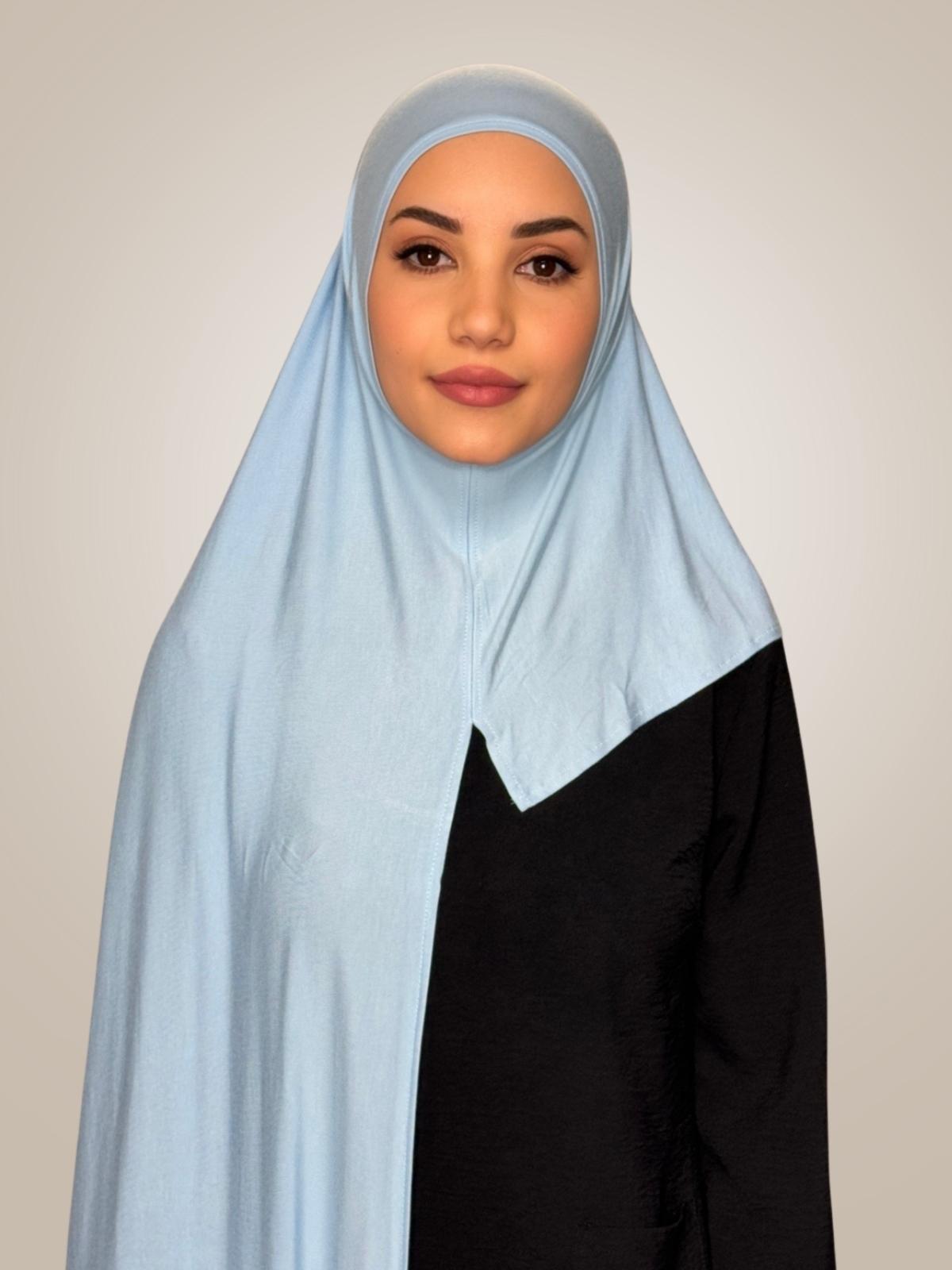 Pre-Sewn Jersey Hijab-Baby Blue