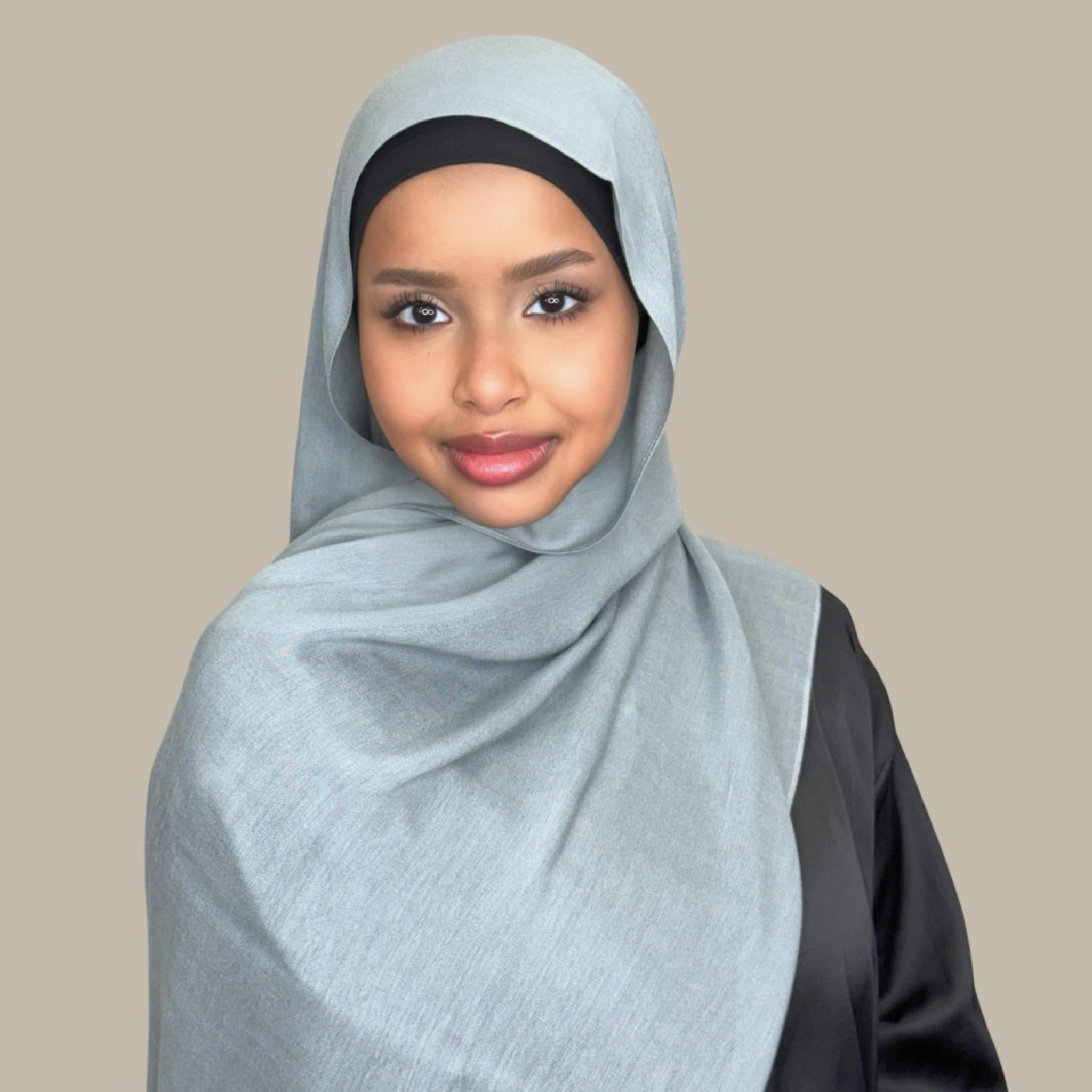 Cotton Modal Hijab-Fossil Green