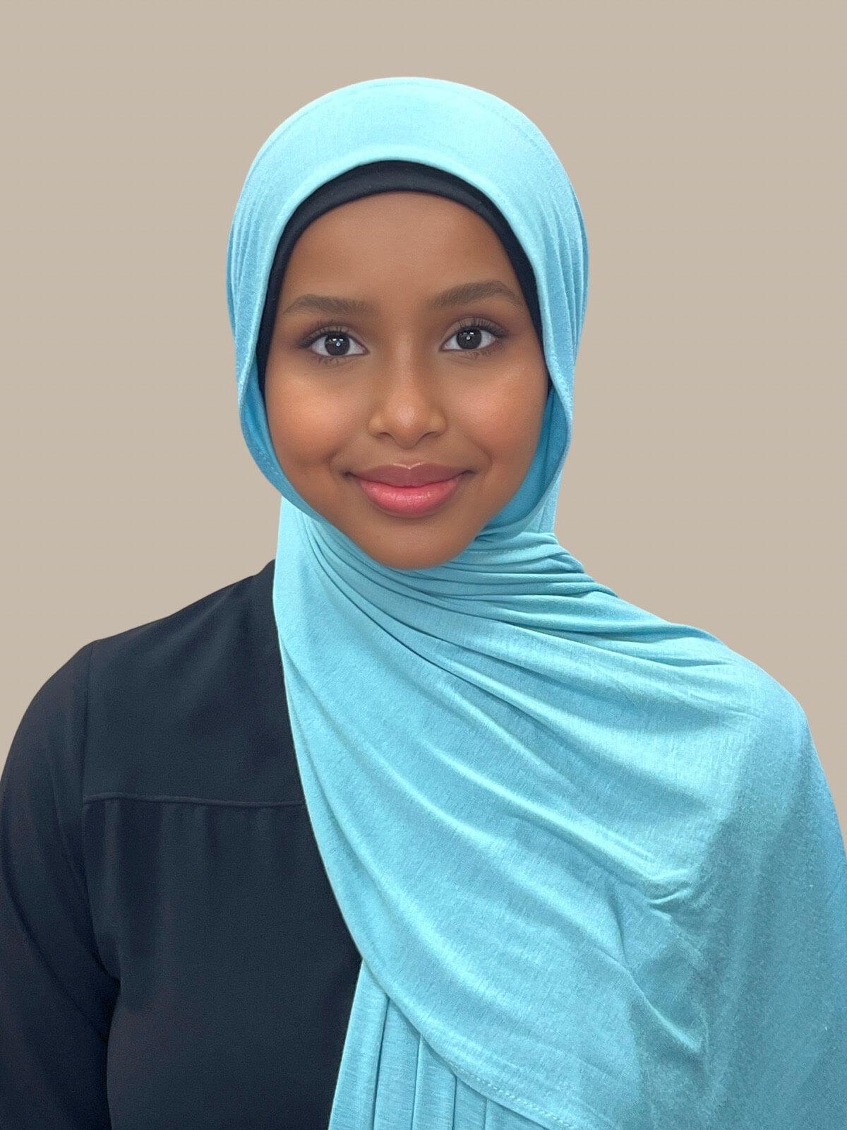 Classic Jersey hijab-Blue Lagoon