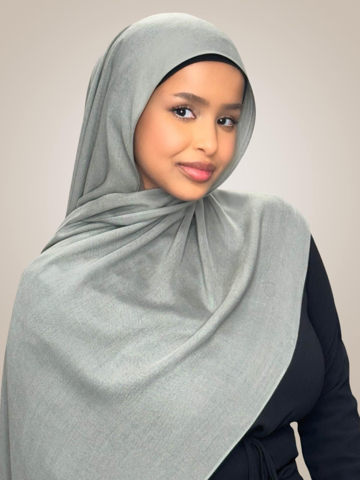 Cotton Modal Hijab-Slate Green