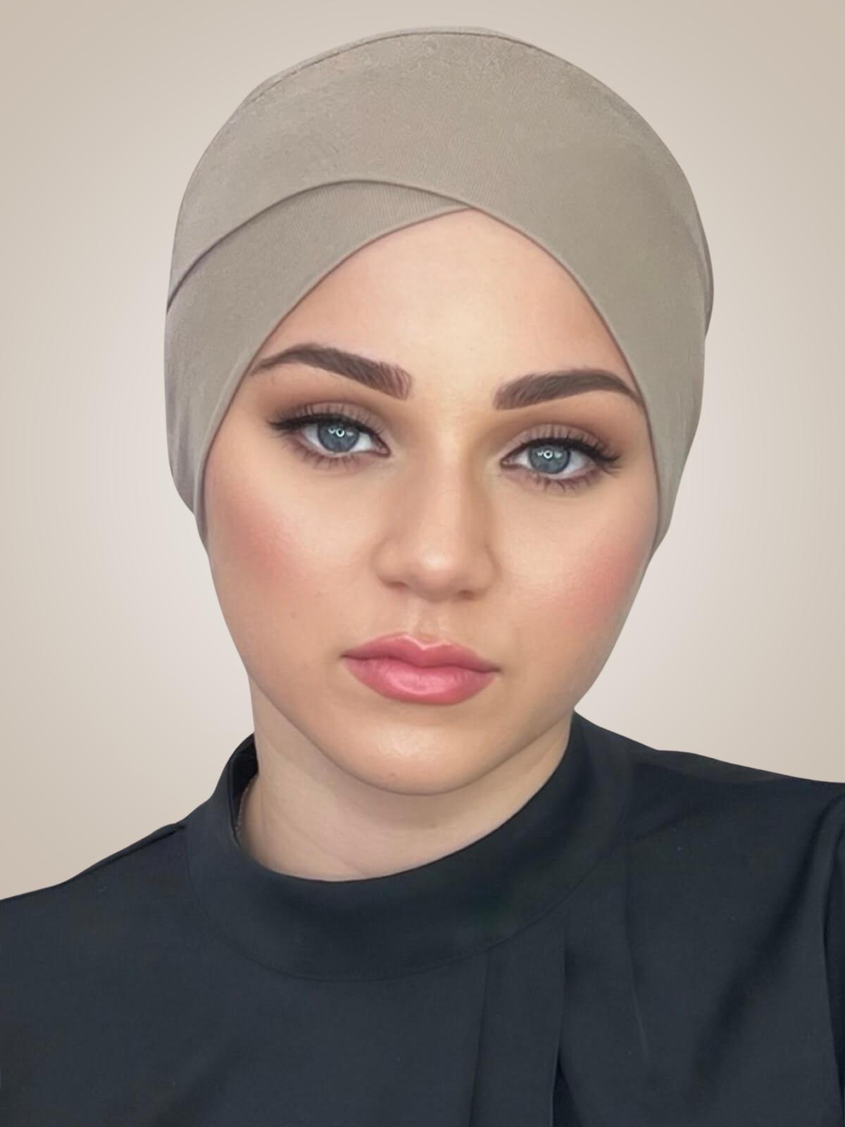 Premium Jersey Cross Front Underscarf -Desert