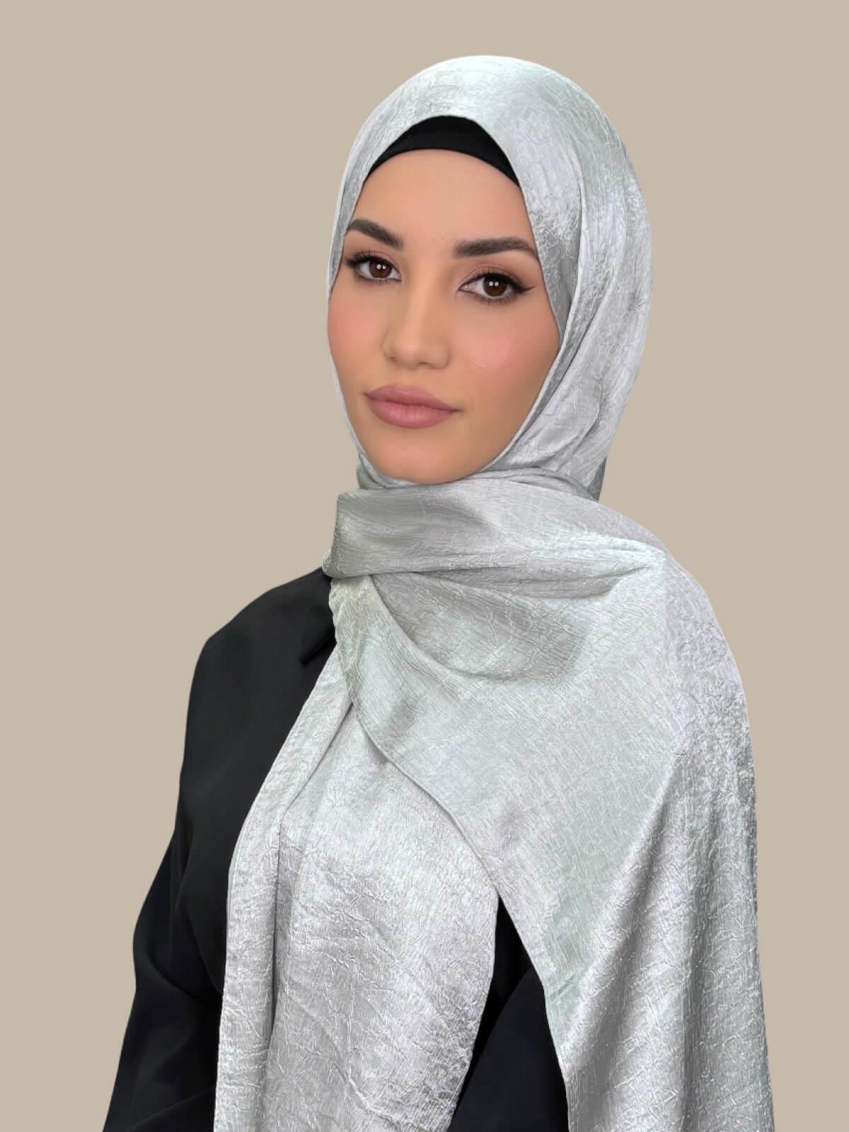 Classic Satin Hijab-Silver