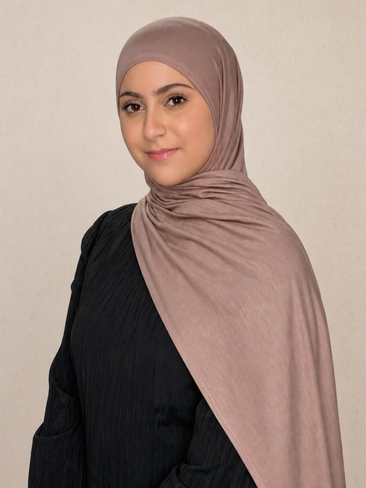 Modish Girl Pre-Sewn Jersey hijab-Pale Taupe