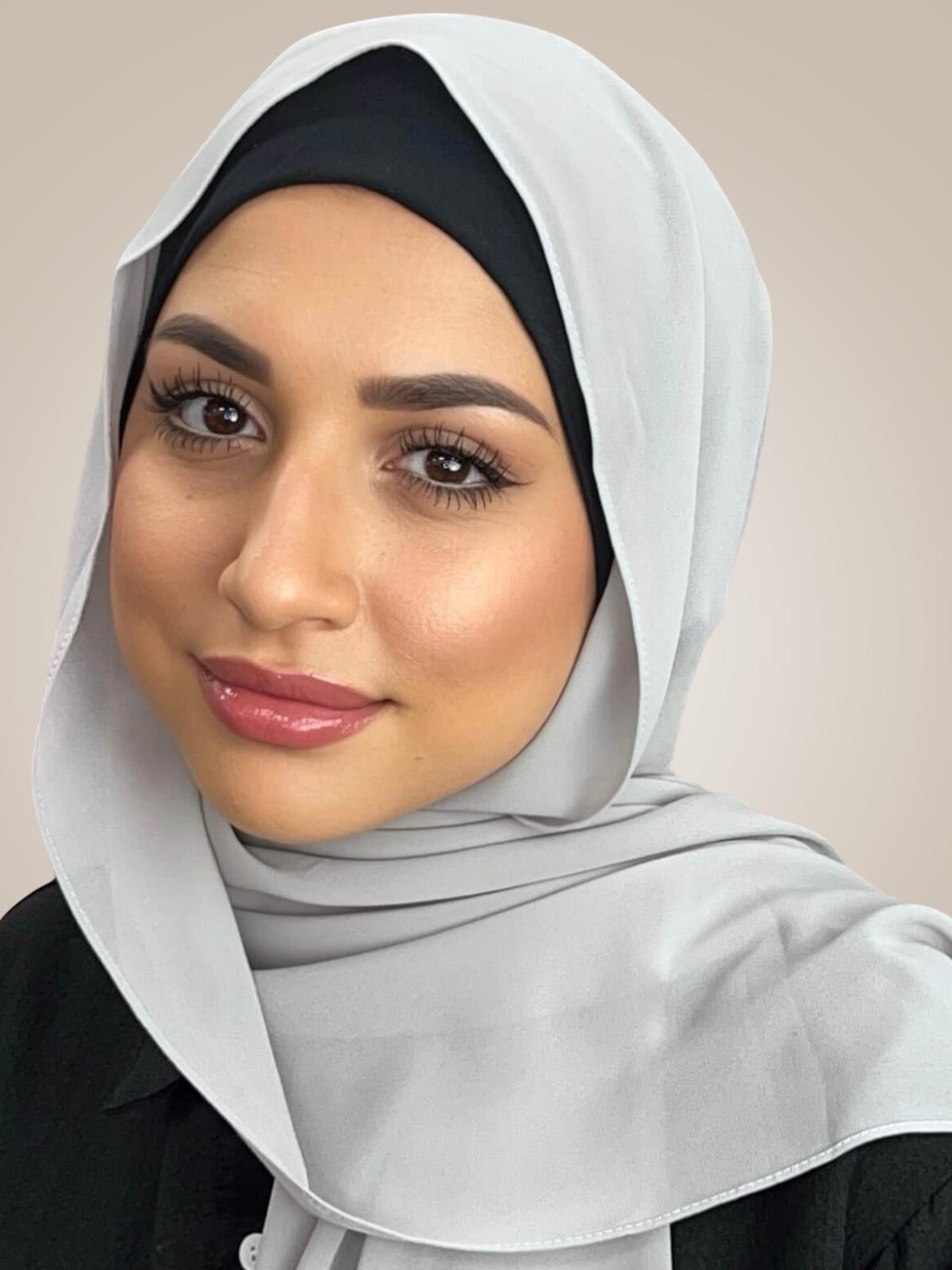 Classic Chiffon Hijab-Pearl Grey